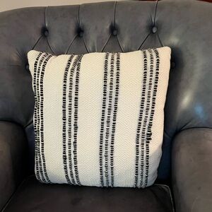 Elegant Black and White Striped Throw Pillow
